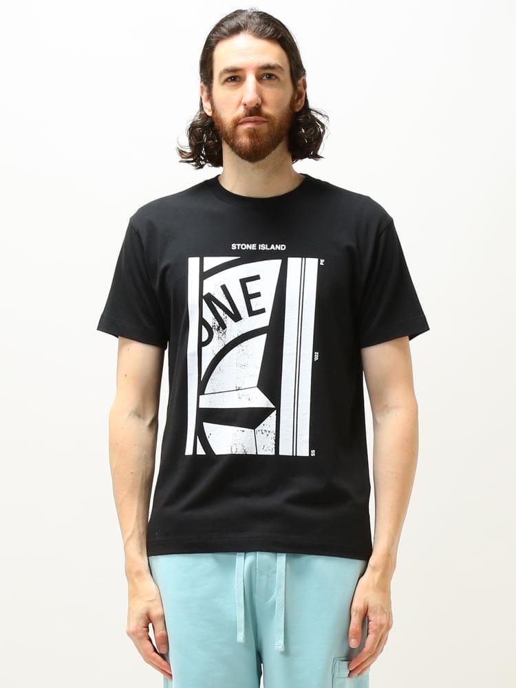 STONE ISLAND (ストーンアイランド) フロントプリント クルーネック 半袖 Tシャツ SI76152NS89 ブランド