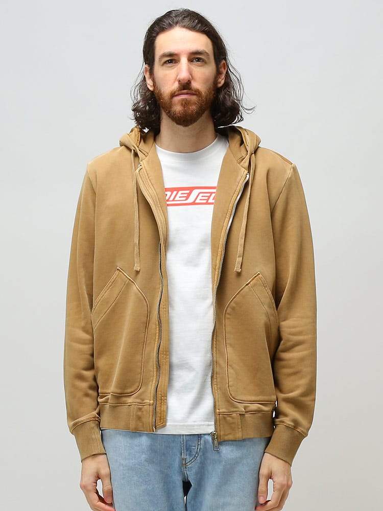 DIESEL (ディーゼル) 異素材切り替え フルジップ パーカー 