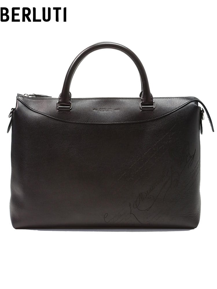 ベルルッティ メンズ バッグ Berluti ブランド 鞄 ビジネスバッグ ブリーフケース ショルダー ショルダーバッグ ロゴ レートアワー スクリットスワイプソフトレザー レザー ヴェネチアレザー 本革 黒 クロ BRM236145