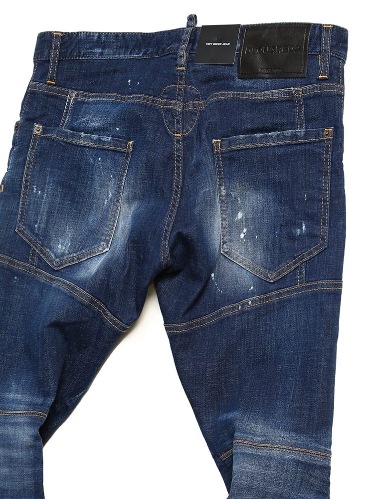 ショーツ | DSQUARED2. DSQUARED2 デニムショートパンツ ダメージ加工 ペイント 40 L 青