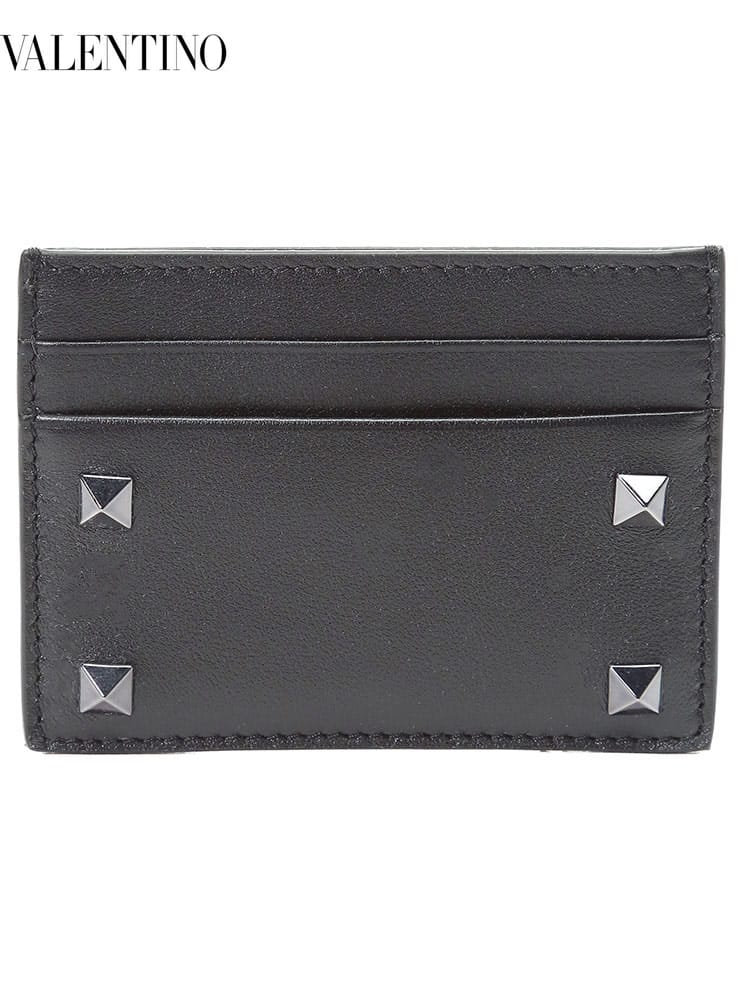 ヴァレンティノ メンズ カードケース VALENTINO ブランド カードフォルダー 財布 ウォレット ロックスタッズ ロックスタッド 1Y2P0655VH3 レザー 本革 黒 クロ レディース VL1Y2P0655VH3