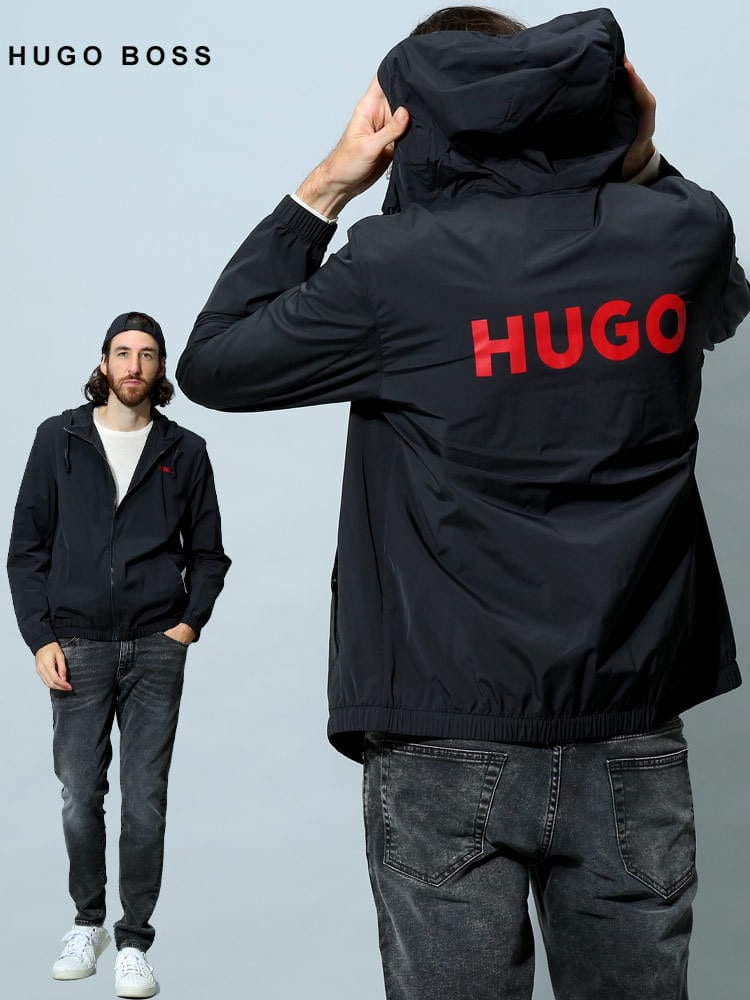 ヒューゴボス メンズ ブルゾン HUGO BOSS ブランド アウター ジャケット パーカー フーデットブルゾン ロゴ 薄手 大きいサイズ HBRBENJ10242241