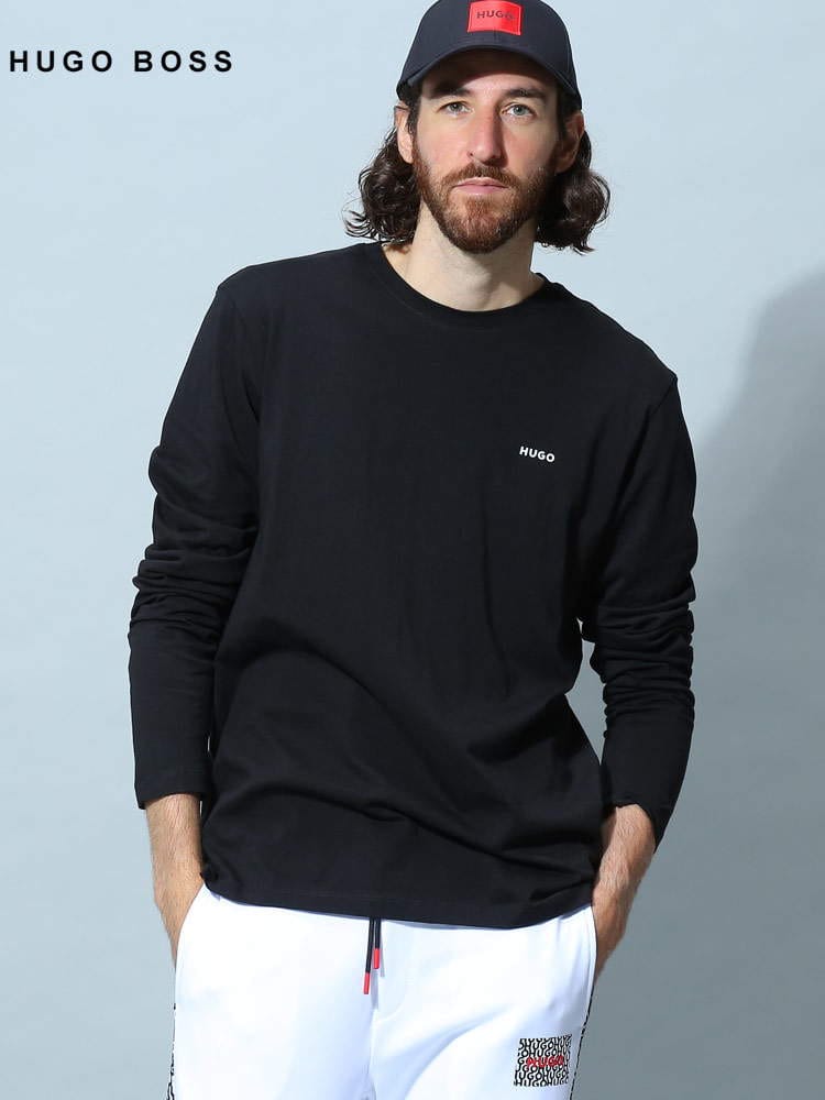 ヒューゴボス メンズ Tシャツ 長袖 HUGO BOSS  ブランド ロンT トップス ロゴ クルーネック 大きいサイズ HBR50466159