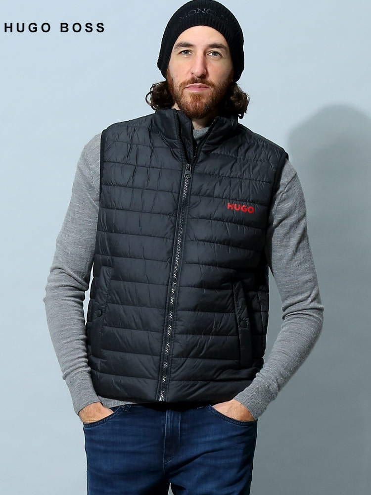 ヒューゴボス メンズ ベスト HUGO BOSS Primaloft ブランド ジレ アウター スタンド フルジップ ロゴ 中綿 大きいサイズ HBR50468742