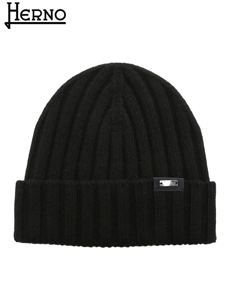ヘルノ メンズ 帽子 HERNO ブランド ニット帽 ニットキャップ キャップ カシミヤ混 リブ HRBER00003U