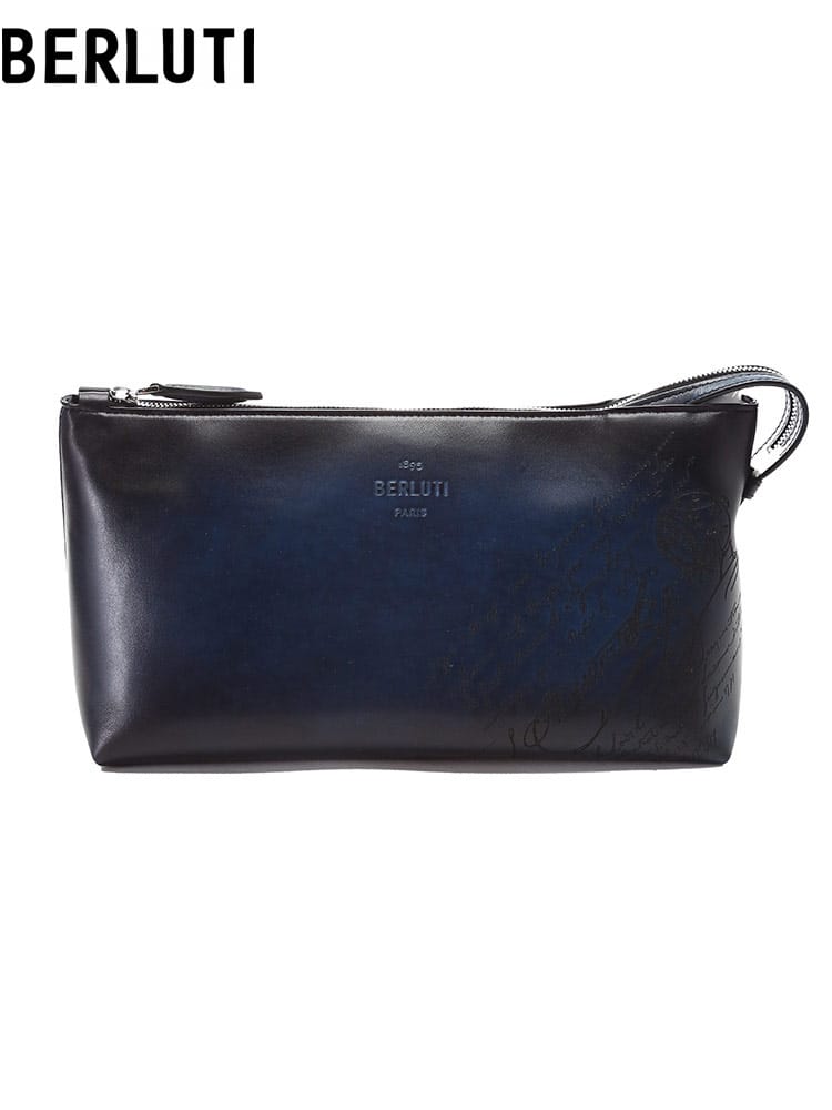 ベルルッティ メンズ ポーチ Berluti ブランド バッグ 鞄 ハンドバッグ アイビー スクリットスワイプ レザー トイレタリーポーチ レザー 本革 BRN244428BE8