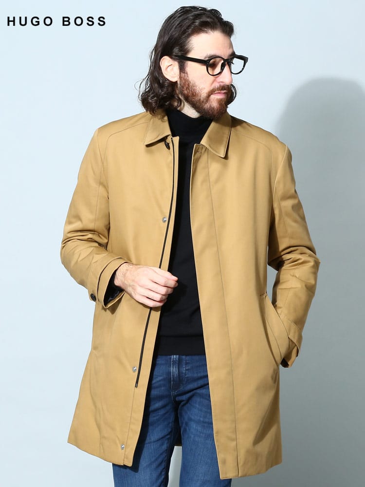 ヒューゴボス  メンズ コート HUGO BOSS ブランド アウター ボタン ジップ ステンカラー ビジネス 中綿 大きいサイズ HBMAREC10238728