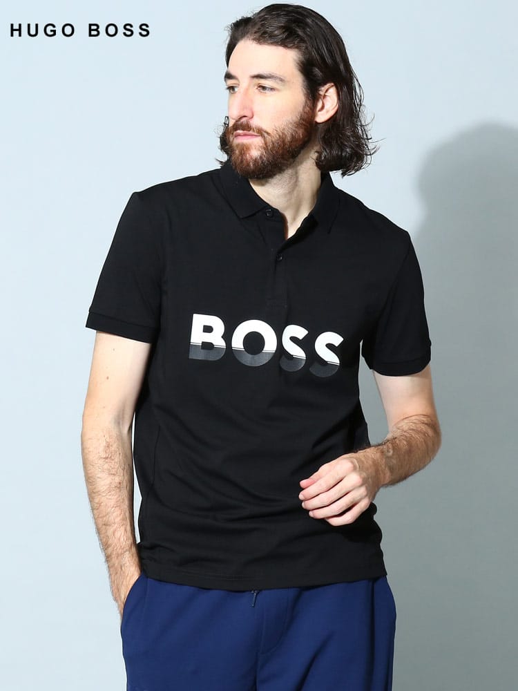 ヒューゴボス  メンズ ポロシャツ HUGO BOSS ブランド トップス 半袖 シャツ ロゴ プリント GOLF ゴルフ スポーツ 大きいサイズ HBG50476426