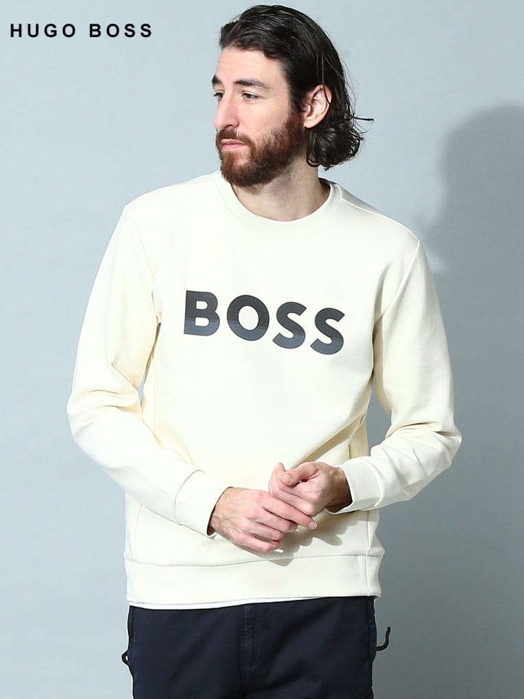 HUGO BOSS (ヒューゴボス) ロゴプリント クルーネック トレーナー 