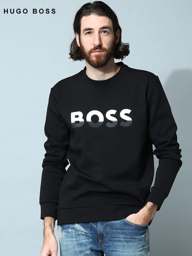 HUGO BOSS (ヒューゴボス) ロゴプリント クルーネック トレーナー 