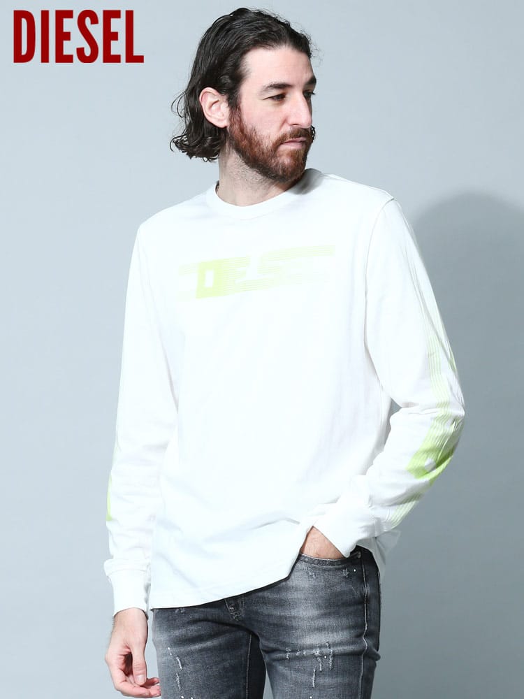 ディーゼル メンズ Tシャツ 長袖 DIESEL ブランド ロンT トップス ロゴ 