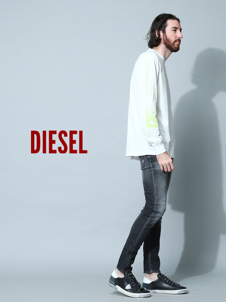 ディーゼル メンズ Tシャツ 長袖 DIESEL ブランド ロンT トップス ロゴ