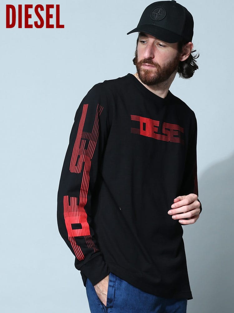 ディーゼル メンズ Tシャツ 長袖 DIESEL ブランド ロンT トップス ロゴ 