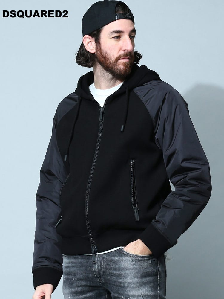 ディースクエアード メンズ パーカー DSQUARED2 ブランド アウター ブルゾン フード スウェット 中綿 IBRA D2HG0024S23326