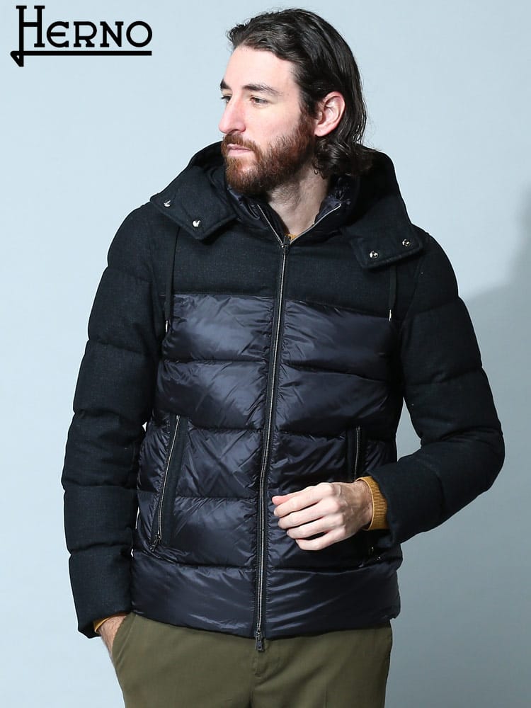ヘルノ メンズ ダウン HERNO ブランド ダウンジャケット アウター ブルゾン ウール HRPI000949U