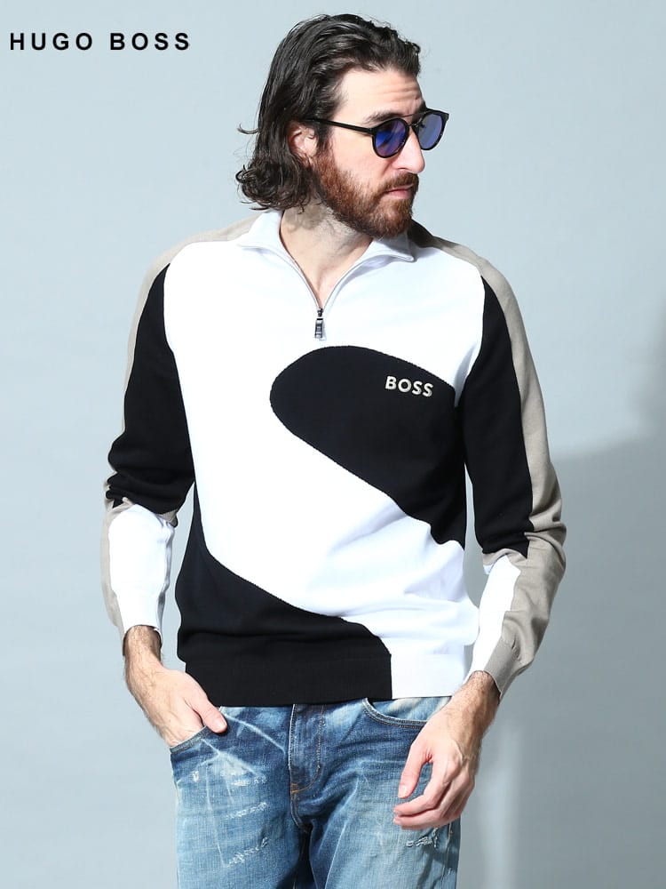 HUGO BOSS (ヒューゴボス) ハーフジップ マルチカラー ニット HBG50475130 ブランド