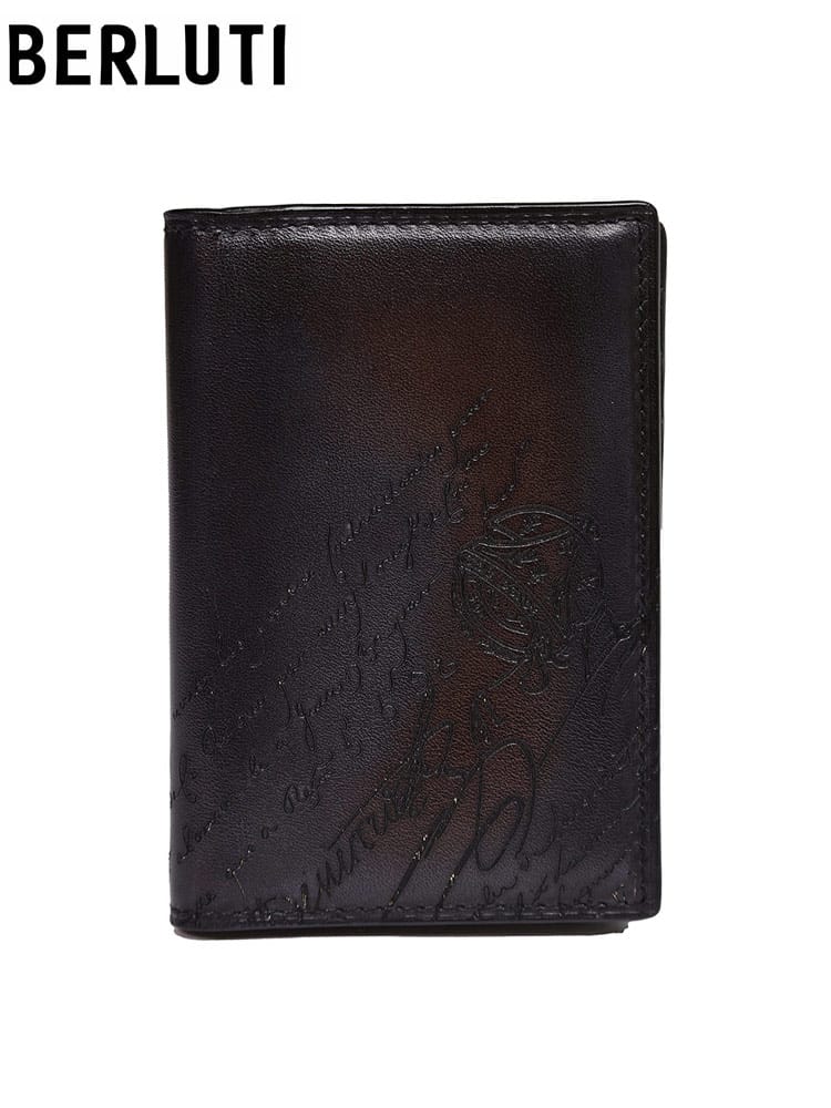 ベルルッティ メンズ カードケース Berluti ブランド 財布 ウォレット カードホルダー 名刺入れ ジャグア スクリットレザー 本革 レザー BRN244391