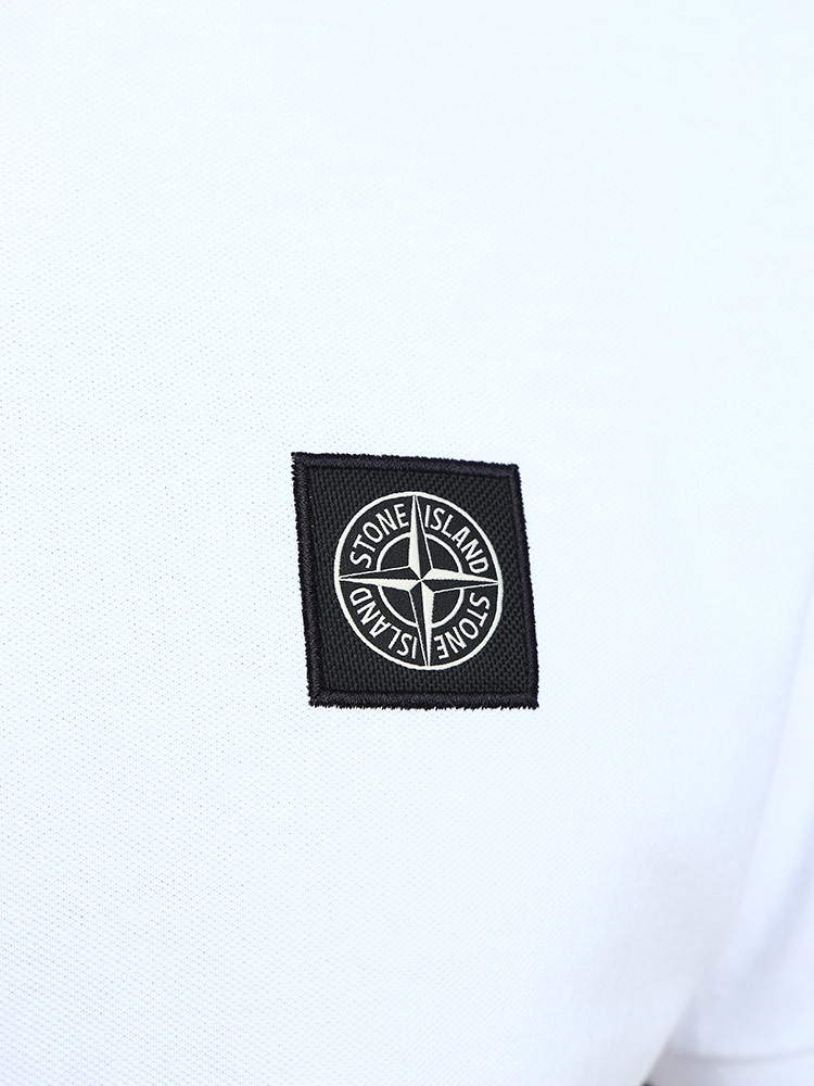 STONE ISLAND (ストーンアイランド) 胸ロゴ ライン 半袖 ポロシャツ