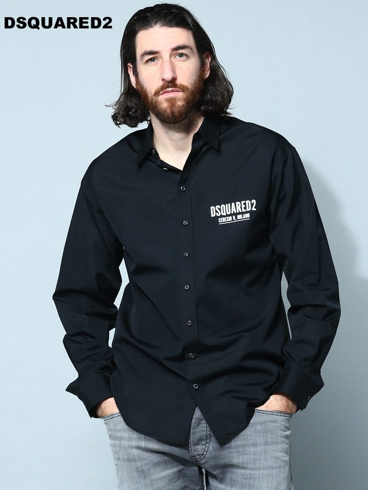 DSQUARED2 (ディースクエアード) ロゴプリント コットン 長袖 シャツ D2DM0731S36275 ブランド