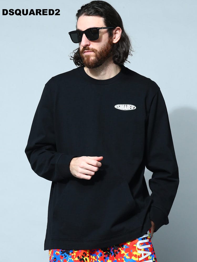 DSQUARED2 (ディースクエアード) ワンポイント クルーネック 長袖 Tシャツ D2GD1124S23851 ブランド