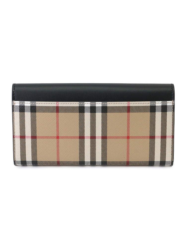 BURBERRY (バーバリー) ヴィンテージチェック＆レザー コンチネンタルウォレット BBL8057972 ブランド【サカゼン公式通販】