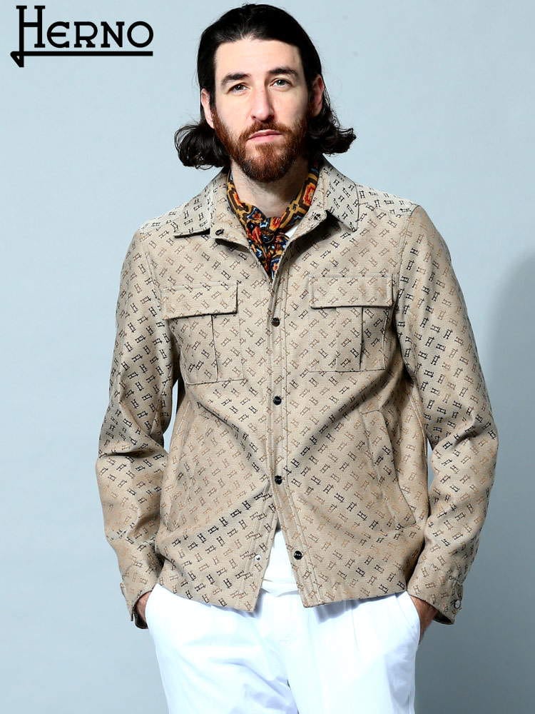 HERNO (ヘルノ) モノグラム柄 ポケット シャツブルゾン HRGI000351U ブランド