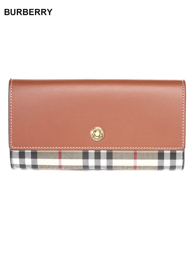 BURBERRY (バーバリー) ヴィンテージチェック＆レザー コンチネンタルウォレット BBL8057973 ブランド