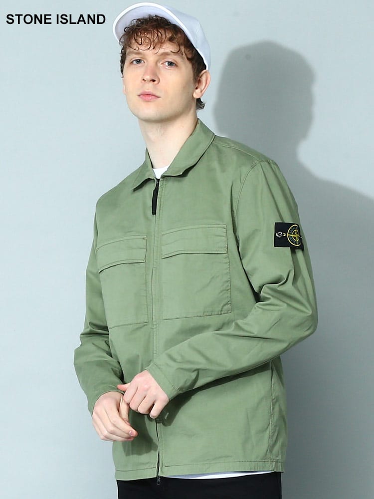 STONE ISLAND (ストーンアイランド) コットン フルジップ シャツジャケット SI781510210