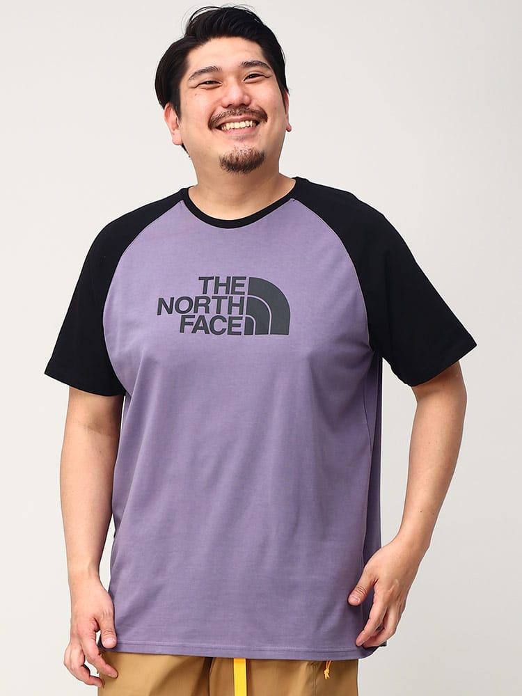大きいサイズ メンズ THE NORTH FACE (ザ ノースフェイス) ロゴプリント クルーネック 半袖 Tシャツ RAGLAN EASY TEE-EU