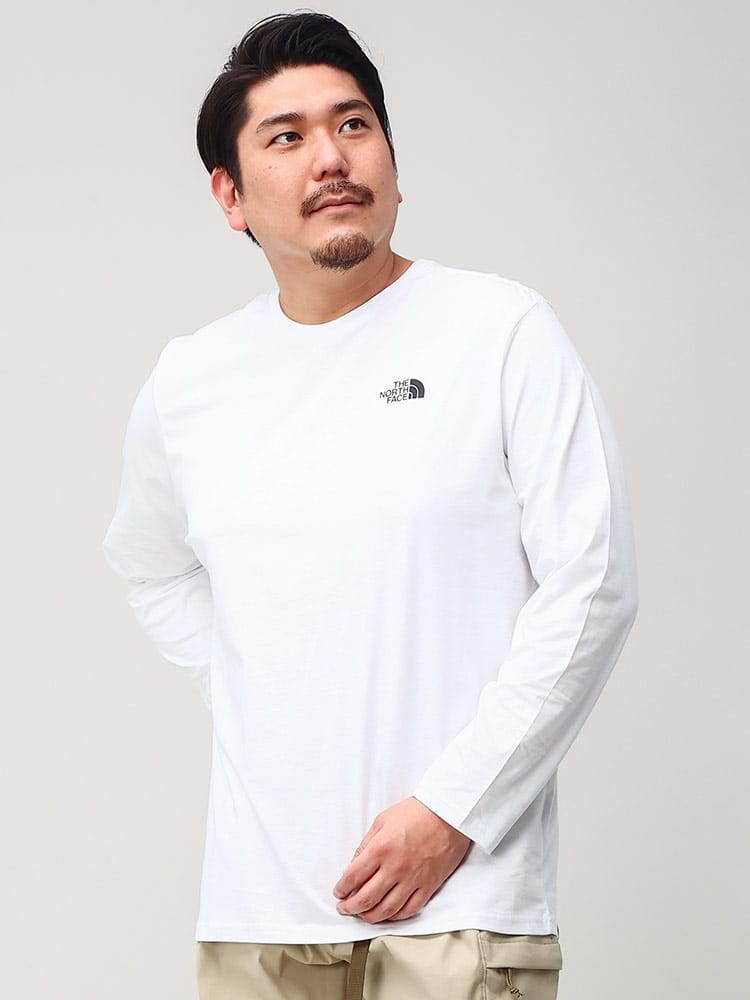 大きいサイズ メンズ THE NORTH FACE (ザ ノースフェイス) バックプリント クルーネック 長袖 Tシャツ EASY TEE-EU