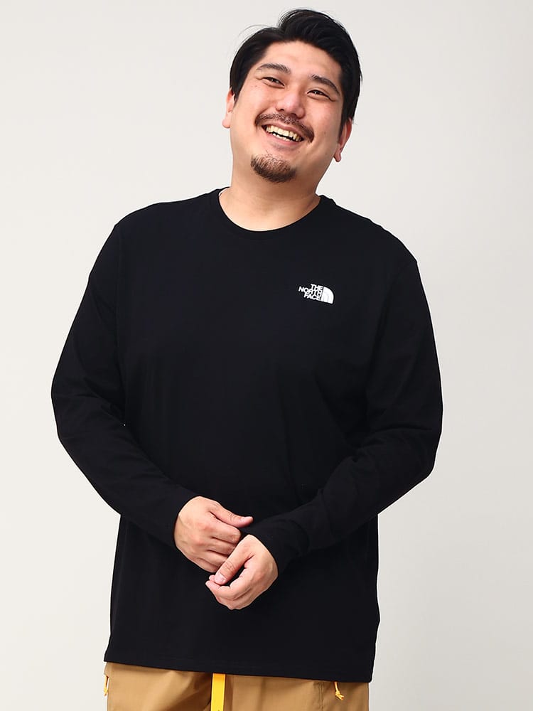 大きいサイズ メンズ THE NORTH FACE (ザ ノースフェイス) バックプリント クルーネック 長袖 Tシャツ EASY TEE-EU