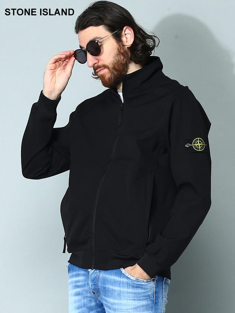 STONE ISLAND (ストーンアイランド) ナイロン 袖ロゴ フルジップ 