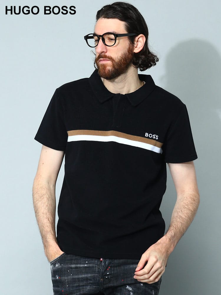 HUGO BOSS (ヒューゴボス) パイル ライン 半袖 ポロシャツ HB50469317 メンズ ブランド