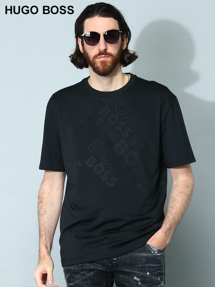 HUGO BOSS (ヒューゴボス) 斜めロゴ クルーネック 半袖 Tシャツ HB50488788 メンズ ブランド