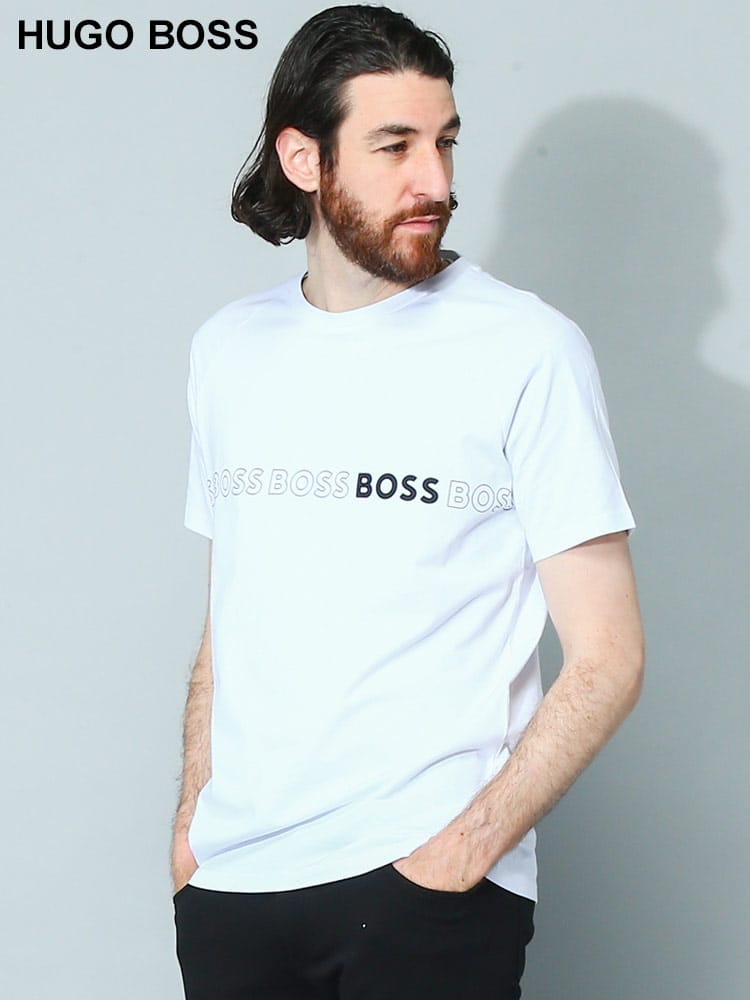 HUGO BOSS (ヒューゴボス) リピートロゴ クルーネック 半袖 Tシャツ HB50491696 メンズ ブランド
