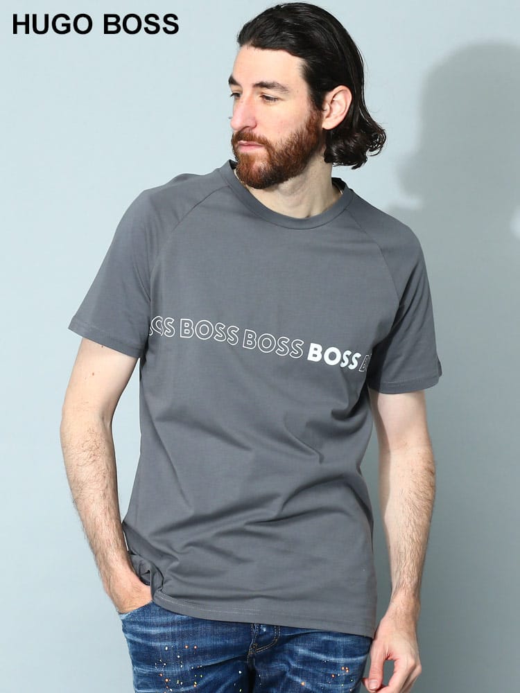 HUGO BOSS (ヒューゴボス) リピートロゴ クルーネック 半袖 Tシャツ HB50491696 メンズ ブランド