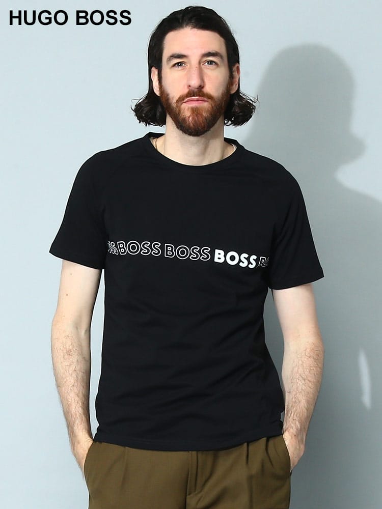 HUGO BOSS (ヒューゴボス) リピートロゴ クルーネック 半袖 Tシャツ HB50491696 メンズ ブランド