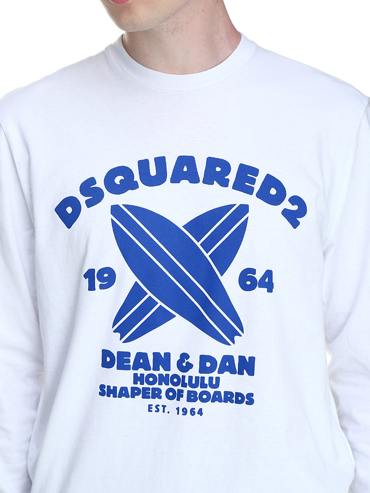DSQUARED2 (ディースクエアード) ロゴプリント クルーネック 長袖 Tシャツ SURF BOARD D2GD1【サカゼン公式通販】