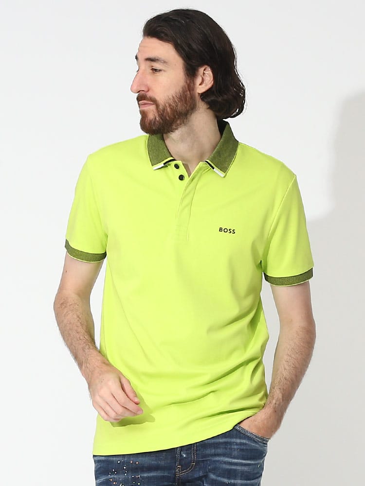 HUGO BOSS (ヒューゴボス) ストレッチ ワンポイント 半袖 ポロシャツ HB50488259 メンズ ブランド