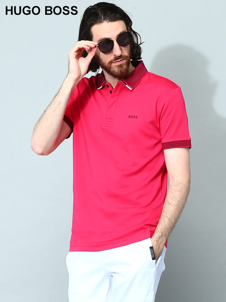HUGO BOSS (ヒューゴボス) ストレッチ ワンポイント 半袖 ポロシャツ HB50488259