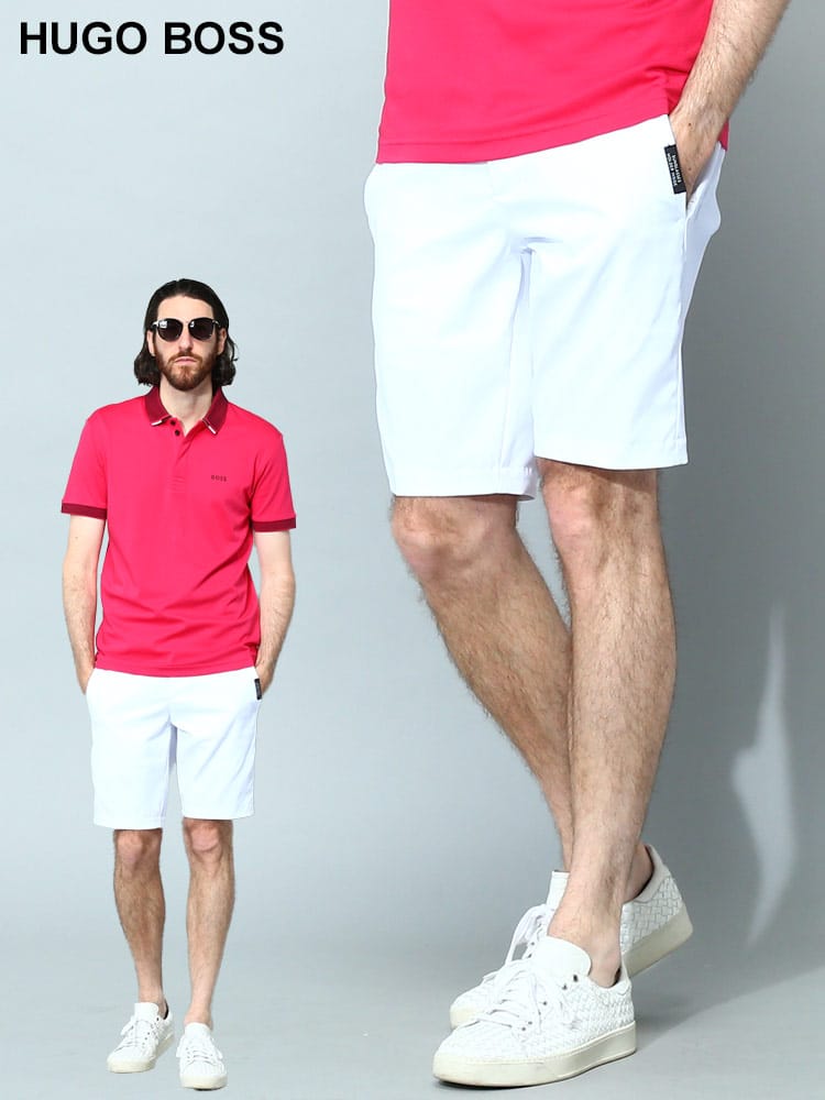 HUGO BOSS (ヒューゴボス) ストレッチ 無地 ノータック ショートパンツ HB50487535