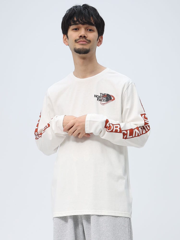 THE NORTH FACE (ザ ノースフェイス) ロゴプリント クルーネック 長袖 Tシャツ GRAPHIC TEE