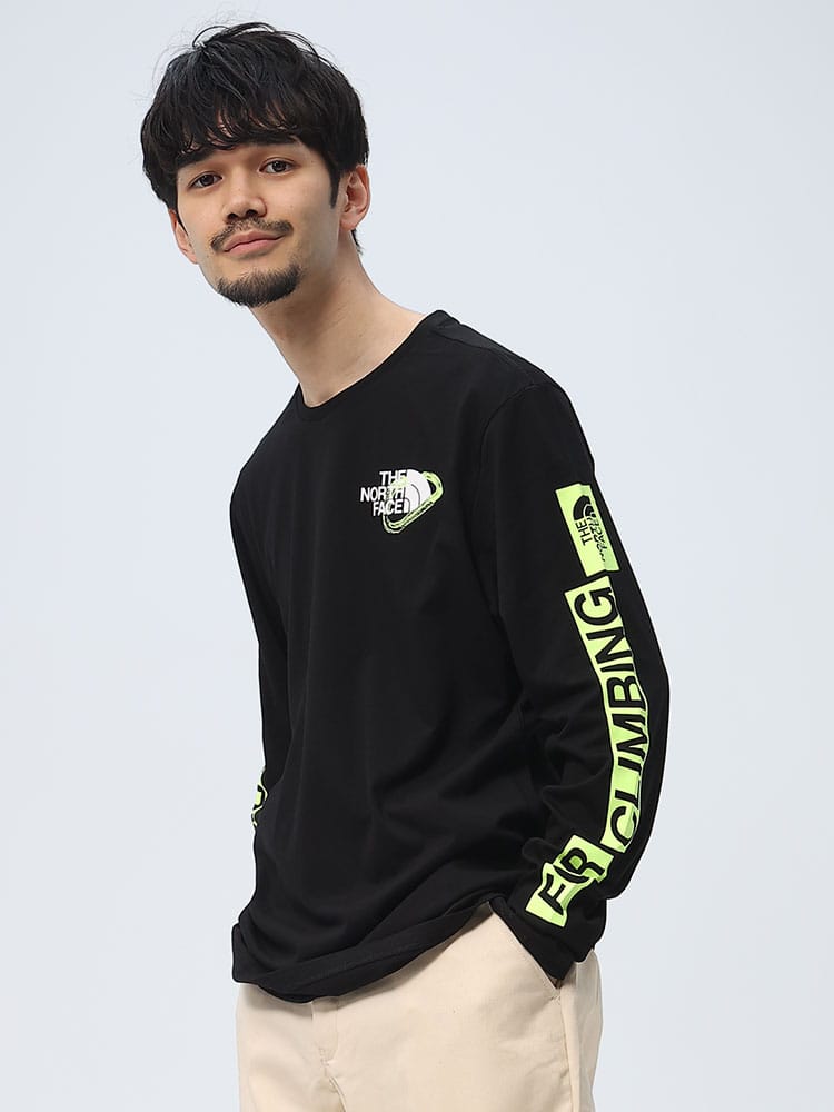THE NORTH FACE (ザ ノースフェイス) ロゴプリント クルーネック 長袖 Tシャツ GRAPHIC TEE
