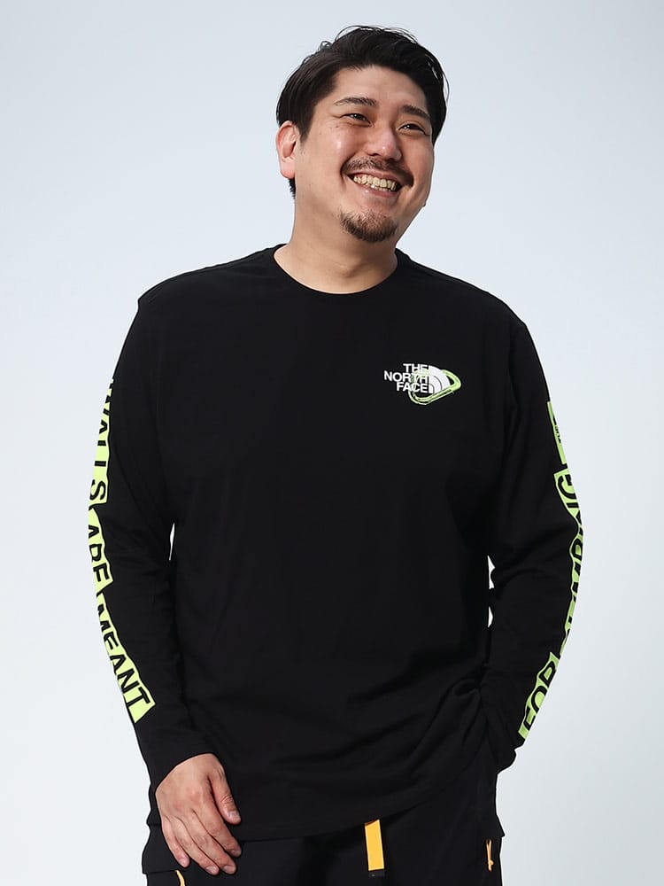 大きいサイズ メンズ THE NORTH FACE ザ ノースフェイス プリント クルーネック 長袖 Tシャツ GRAPHIC TEE