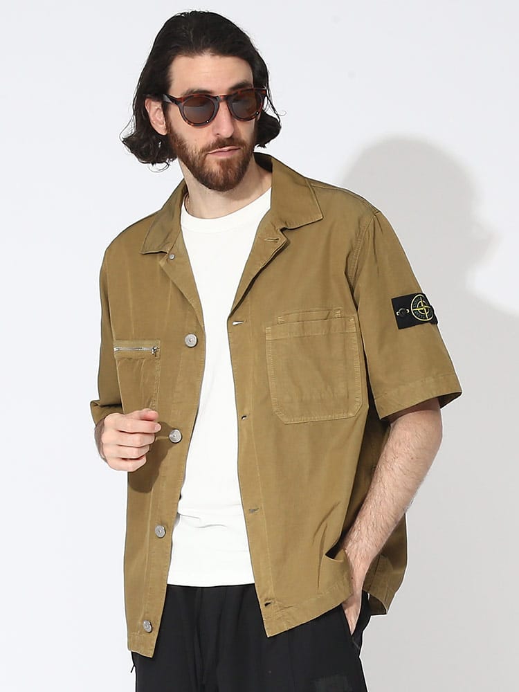 STONE ISLAND (ストーンアイランド) ポケット 袖ロゴ 半袖 シャツ SI781511429 メンズ ブランド