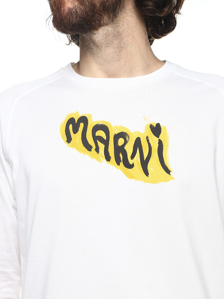 【オンラインストア限定】 MARNI (マルニ) ロゴプリント クルーネック ラグラン 長袖 Tシャツ MAHUMU02【サカゼン公式通販】