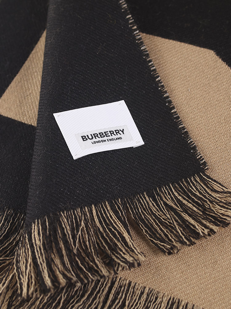 BURBERRY (バーバリー) ロゴ ウール ジャカードスカーフ BBL8057147 