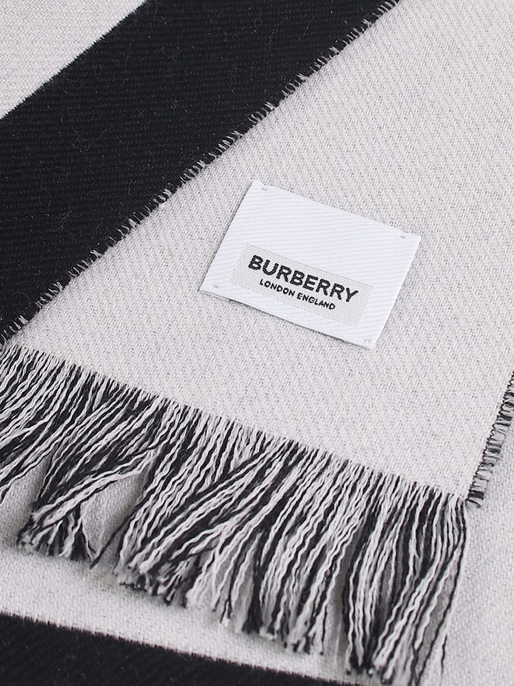 BURBERRY (バーバリー) ロゴ ウール ジャカードスカーフ BBL8054214 