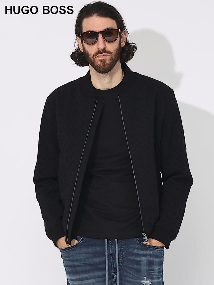 HUGO BOSS (ヒューゴボス) モノグラムジャガード フルジップ ジャケット HB50497294 ブランド メンズ 男性 アウター