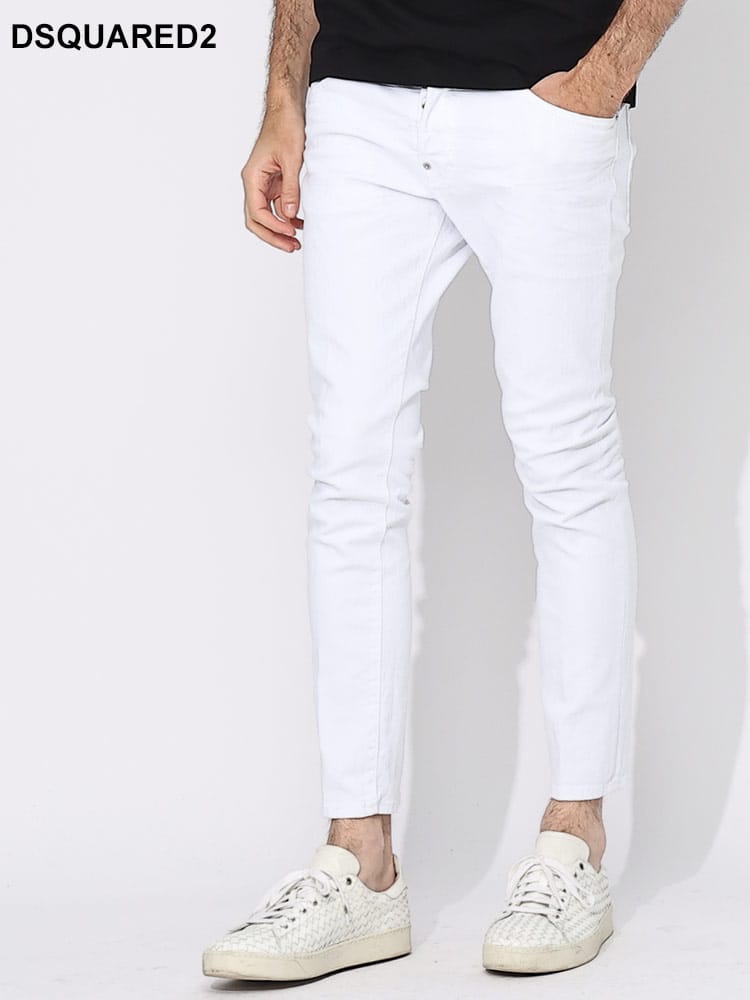 DSQUARED2 (ディースクエアード) ボタンフライ ホワイトジーンズ SKATER D2LB1379S39781 ブランド メンズ 男性 ボトムス